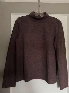 Amisu Brown Ribbed Cowl Neck Sweater